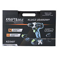 Акумуляторний гайковерт 750 Нм Kraft&Dele KD3407 – ударний інструмент з набором головок, фото 2