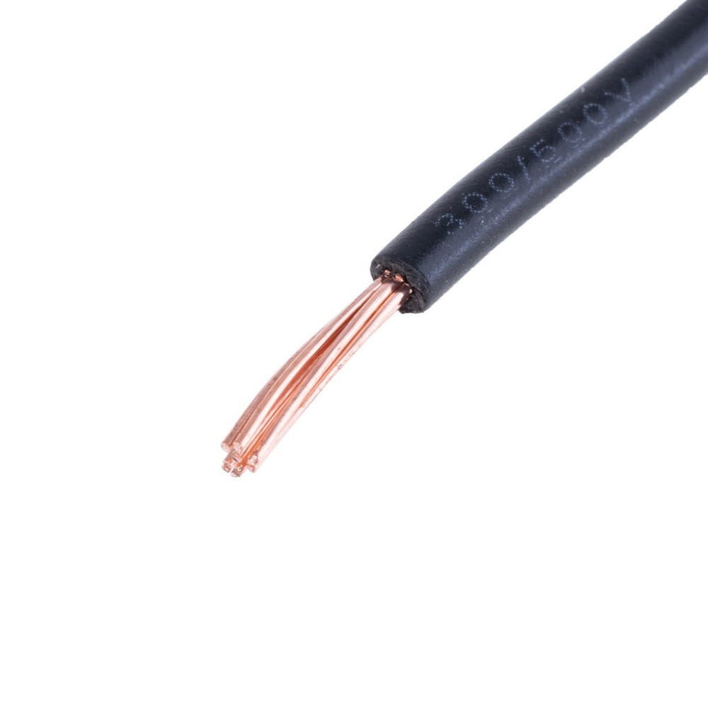 Дріт багатожильний 1mm2 (18AWG, 7xD0.43mm) чорний, 1 м