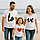 Футболки Фемілі Лук Family Look для всієї родини з принтом "Love серце" Білий Push IT, фото 2