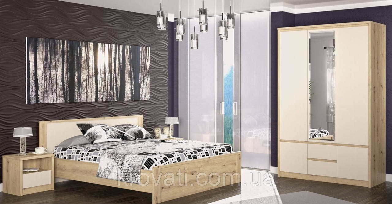 Спальня Домініка 4 Меблі Сервіс Дуб Артісан / Шампань