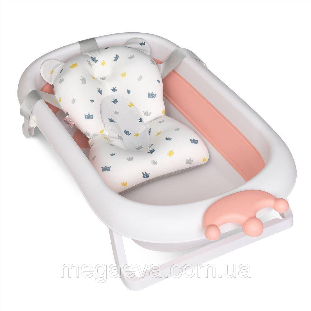 Ванна дитяча складна з матрациком El Camino Plus ME 1151 CROWN Coral Powder
