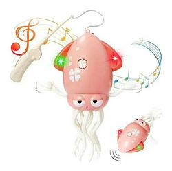 Танцюючий кальмар, восьминіг , музична іграшка на акумуляторі Tummy Time Octopus Smart рожевий