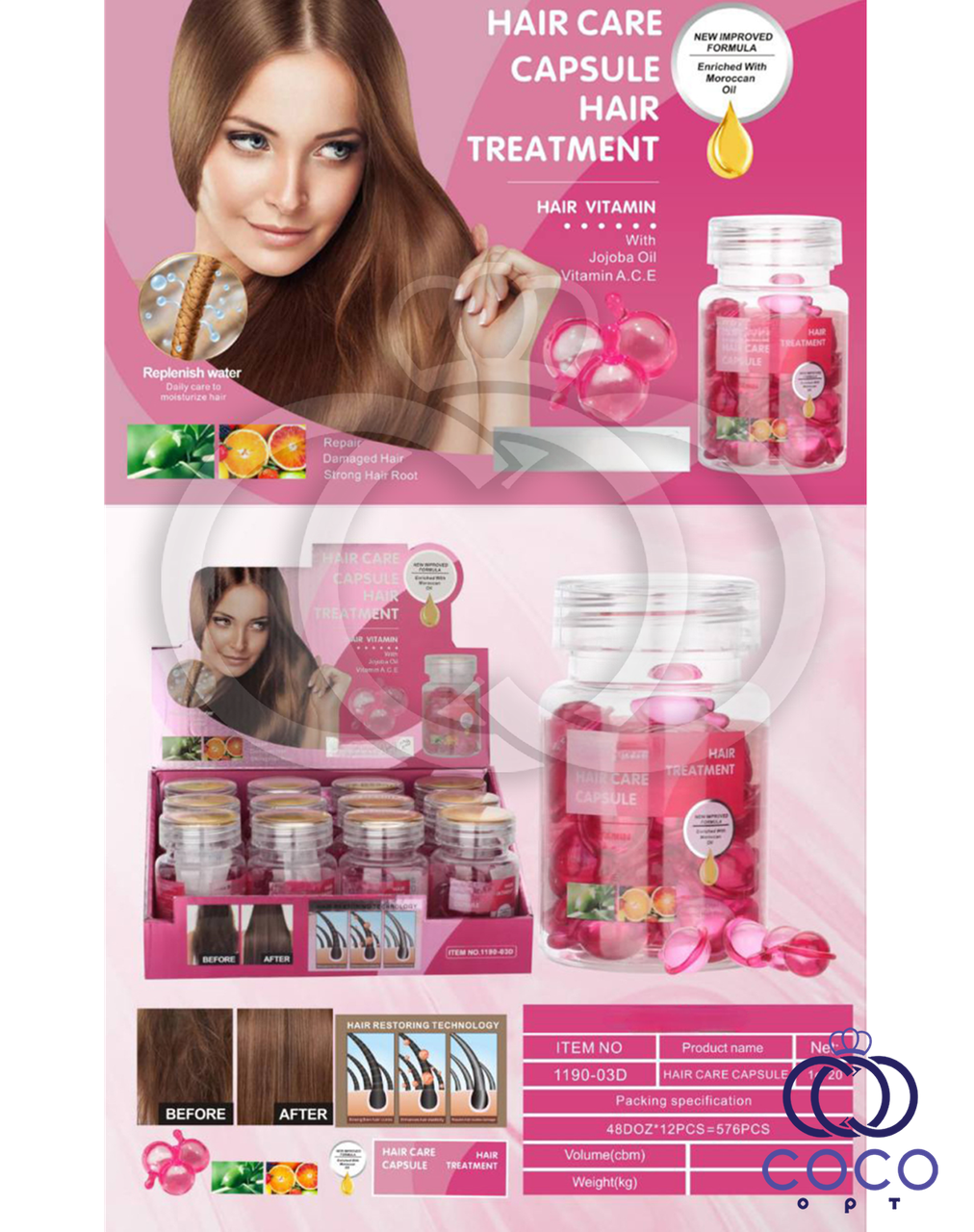 Капсули для зміцнення волосся Hair Cair Capsule with orange and olive 20 штук*1 гр, фото 1