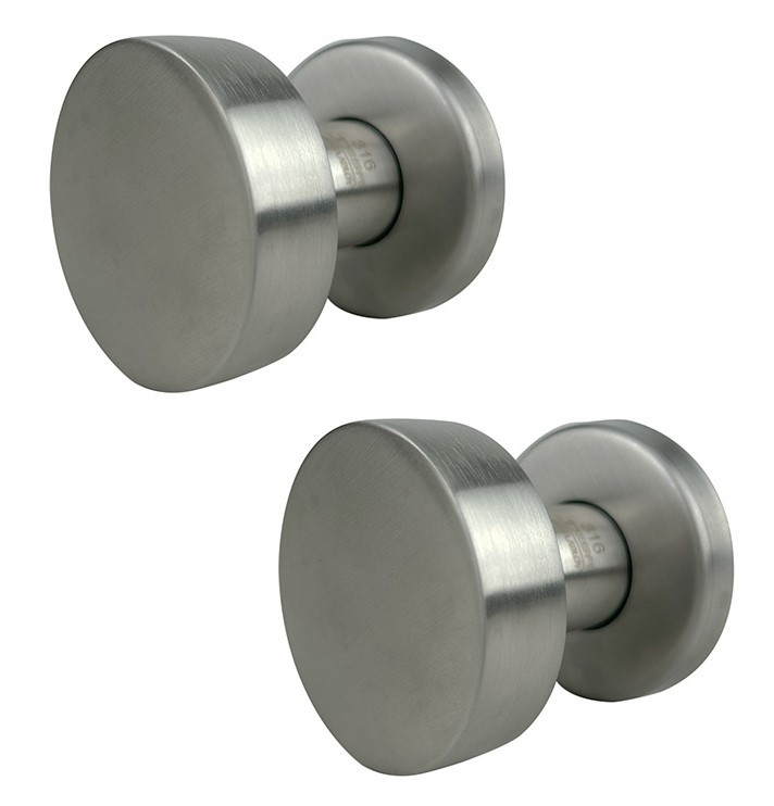 Дверна ручка кноб двостороння TESA Knob Traffic fix-fix, матова нержавіюча сталь (Ізраїль), фото 1