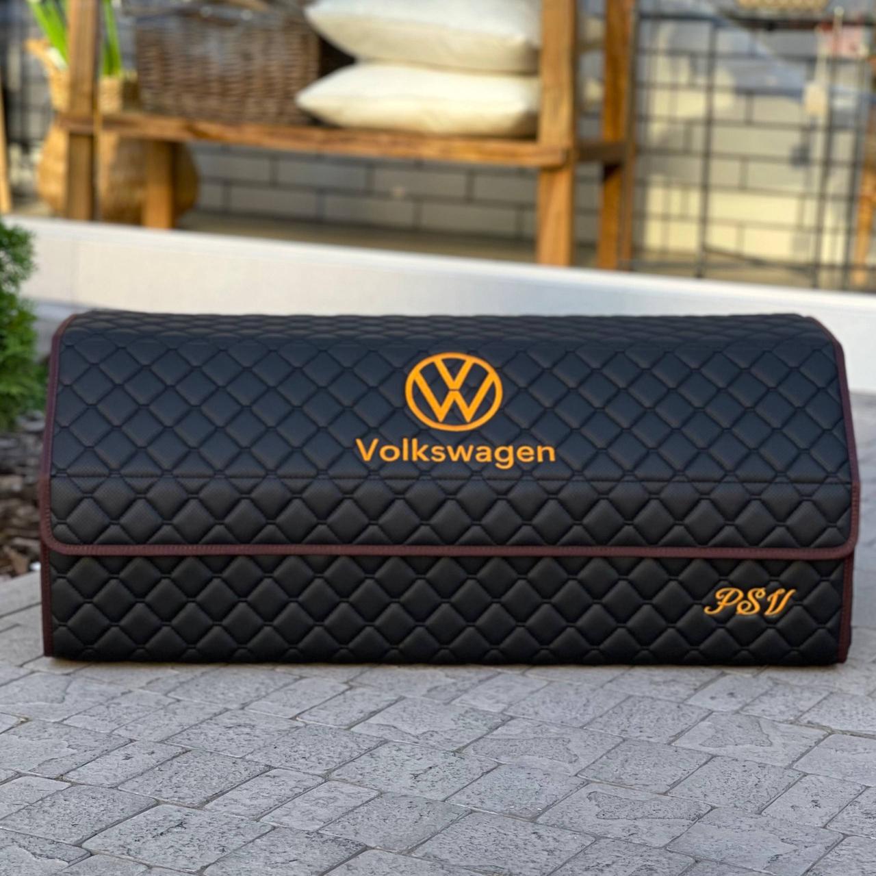 Органайзер у багажник на магніті з вишивкою Volkswagen, чорний, 80 см, автомобільний органайзер в авто, фото 1