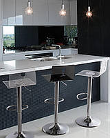 Комплект з 2 прозорих барних стільців, що обертаються BUSAN