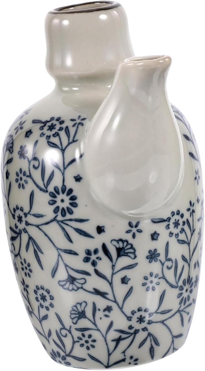 HOMSFOU - Керамічна пляшка для соєвого соусу, оцту та олії – фарфорова ємність-дозатор з носиком, керамічний глечик для кухні, фото 1