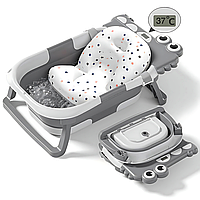 Ванночка для купання немовляти з подушкою та термометром