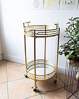 Практичний і декоративний мобільний столик для вітальні або офісу FARLEY Золотий