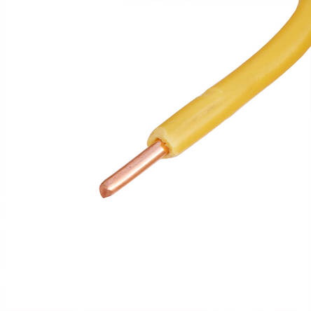 Дріт монолітний 1.5mm2 (16AWG/D1.38 мм, мідь, PVC), жовтий, 1 м, фото 2