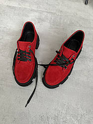 Жіночі замшеві червоні туфлі 36-41