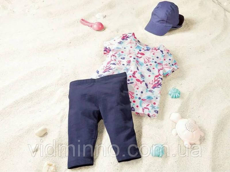 Костюм комплект футболка + укорочені лосини + кепка Lupilu на дівчинку, р.86-92, 12-24 міс., фото 1