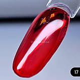 Гель лак темно-червоний вітражний Global Fashion 8ml №17, фото 2