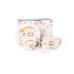 Набір столового посуду з 4 предметів 23х9.5х18 см з фарфору Fissman