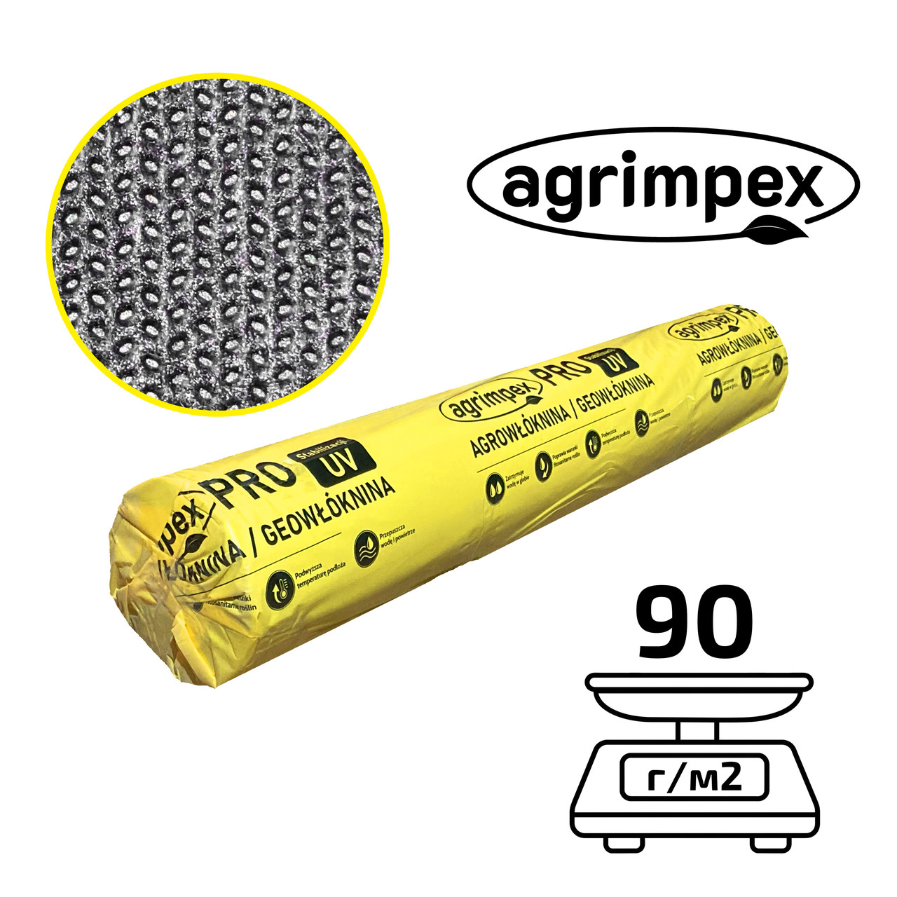 Агроволокно чорне щільність 90 г/м² 1,6x50 м — Agrimpex, фото 1
