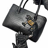 Шарм для сумки Конячка з пензликом з натуральної шкіри 7908 Silver Taurus., фото 2