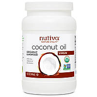 Органическое кокосовое масло первого отжима Nutiva Nurture Vitality, (съедобное), 444 мл