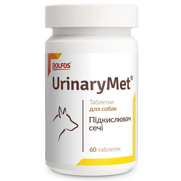 Вітаміни при сечокам'яній хворобі у собак Dolfos UrinaryMet 60 табл