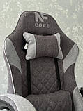 Крісло комп'ютерне із тканини + 2 подушки + підніжка Infini Core ГРАФІТОВО-СІРЕ, фото 7