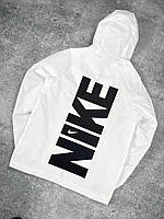 Легка чоловіча ветровка на блискавці Nike демі тонка курточка Найк оверсайз з капюшоном і принтом для хлопців