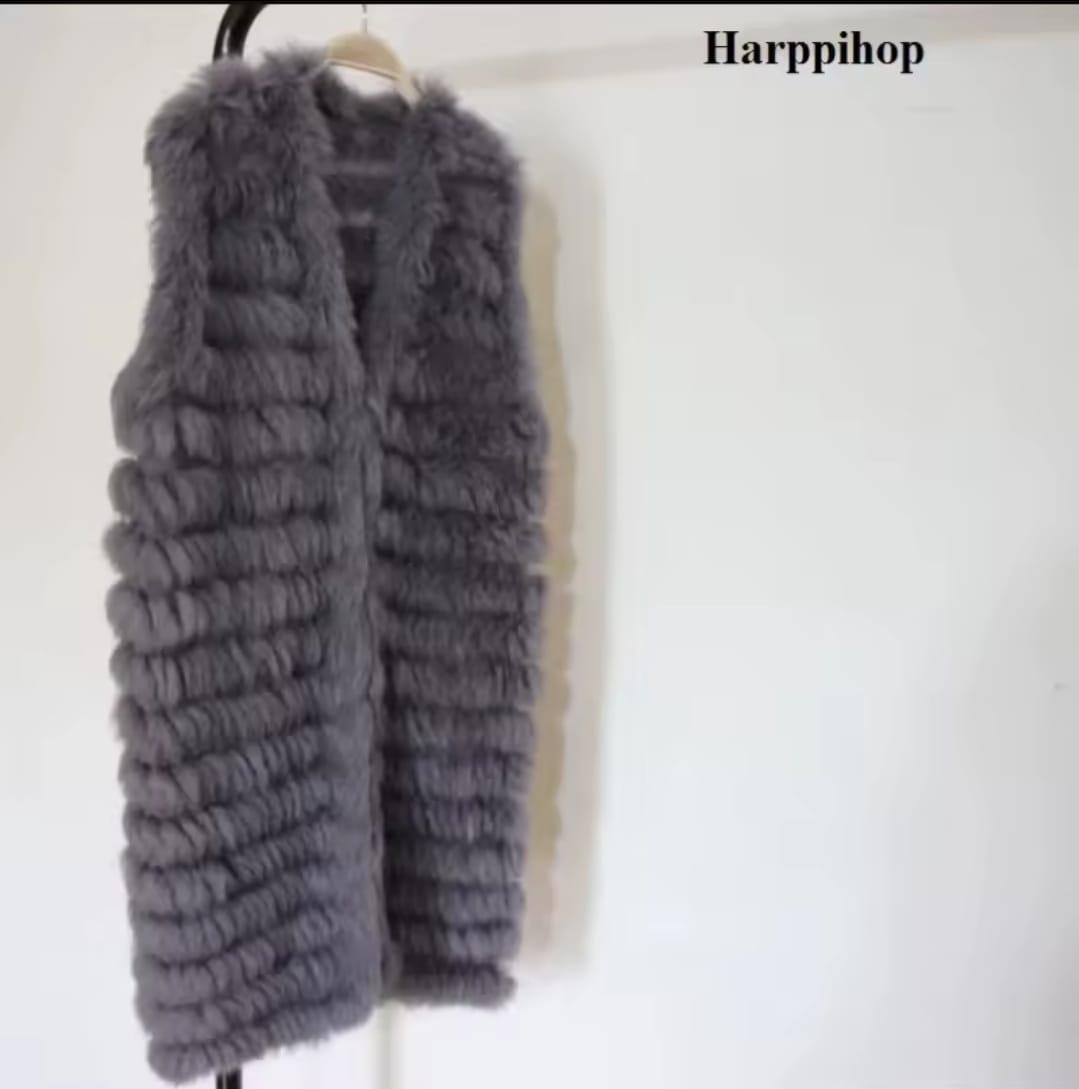 Хутряний жилет із хутра кролика 46-48р сірий, фото 1