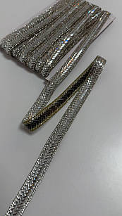 Стразова стрічка, срібні камінці, ширина 1,5м