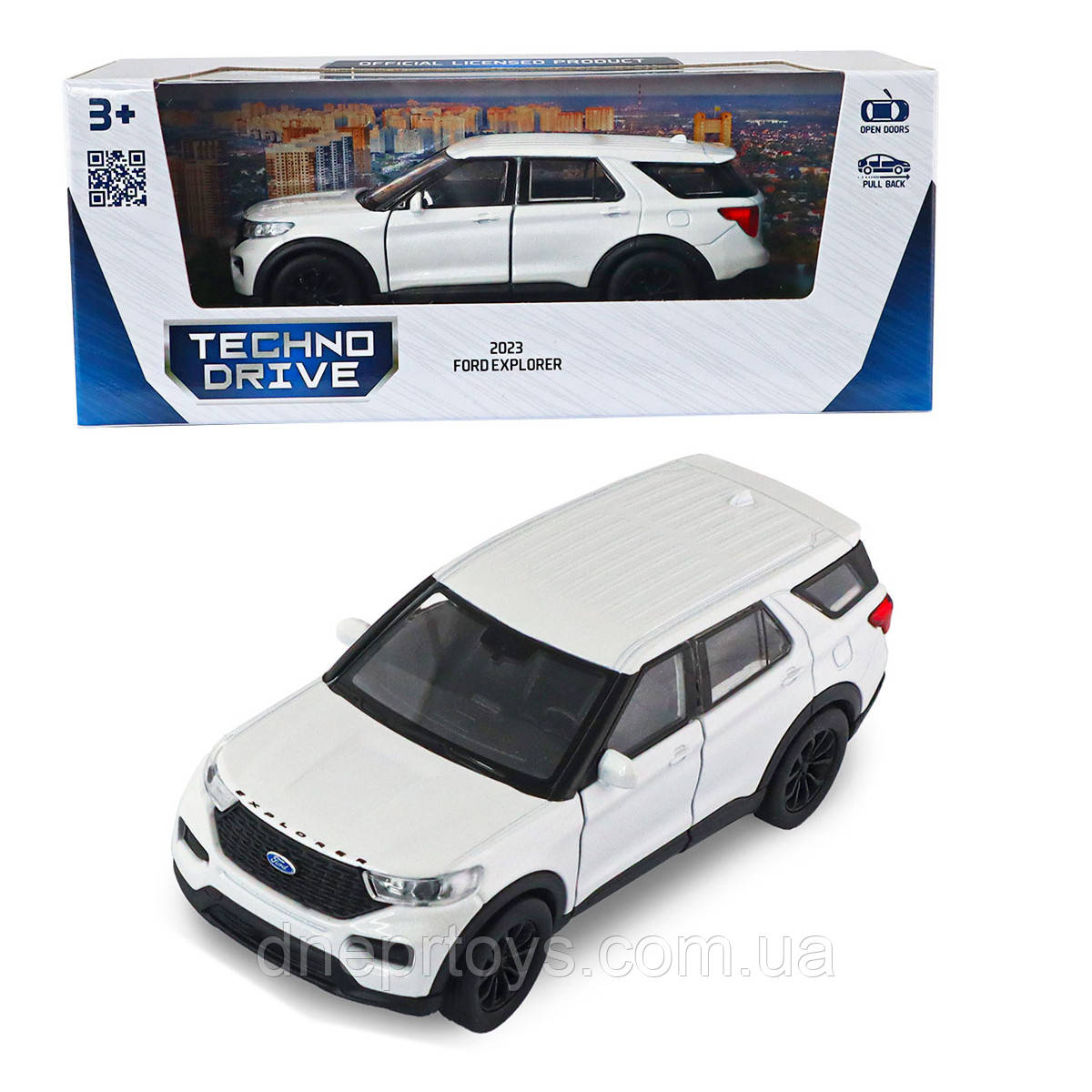 Машинка метал Ford Explorer 2023 Форд білий 1:43 відкр двері 5*12*4см (250392W), фото 1