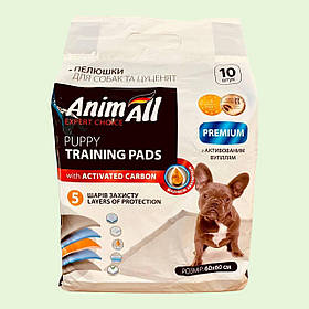 AnimAll Пелюшки для собак з активованим вугіллям 60х60см упаковка 10 шт