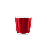 Стакан Гофрований “U” (Ripple) 110мл ЄВРО - Червоний (35шт.), 36уп./ящ. (кр-63)