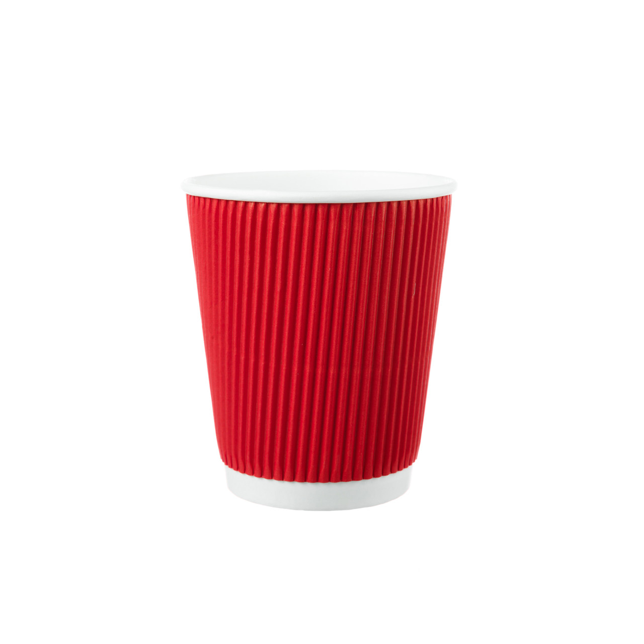 Стакан Гофрований “U” (Ripple) 250мл ЄВРО - Червоний (25шт.), 20уп./ящ. (кр-80)