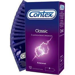Презервативи Contex Classic латексні з силіконовою змазкою (класичні) 12 шт. (5060040302552) - оригінал