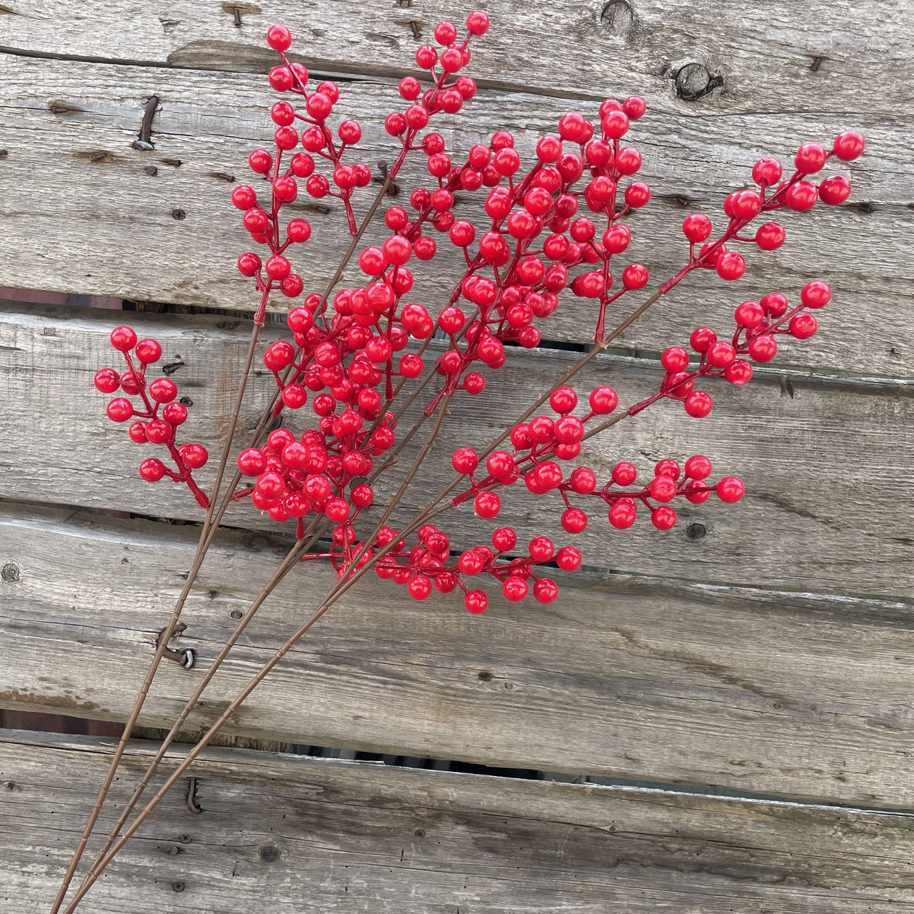 Штучна гілка червона ягода каліна 70 см, фото 1
