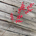 Штучна гілка червона ягода каліна 70 см, фото 2