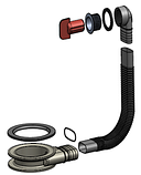 Перелив для умивальника хромований з гофрованою трубкою BANJO-POL2, фото 2