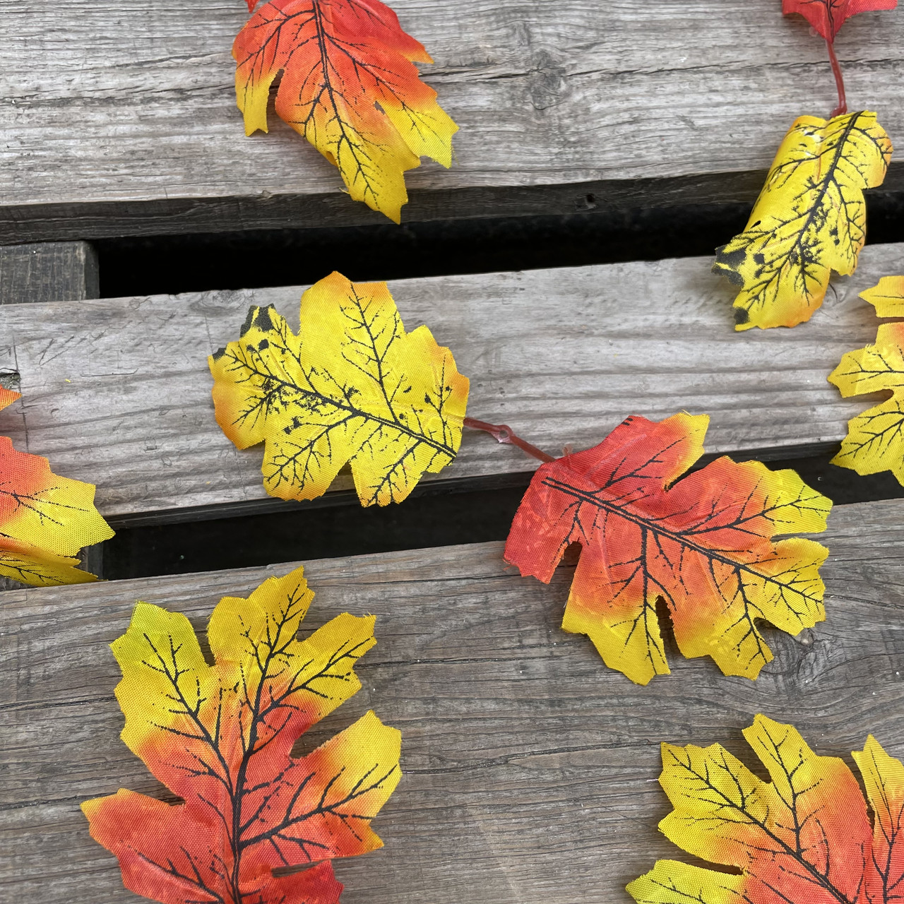 Штучні дубові листя подвійні 19 см (20 шт/уп), фото 1