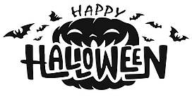 Наклейка "Halloween" 18" (25х10см.) пастель