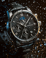 Кварцовий годинник чоловічий lige із підсвіткою, класичний японський механізм з секундоміром та датою