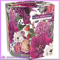 Ароматична свічка Bispol Квіткові натхнення в скляній склянці для створення атмосфери свіжості та затишку