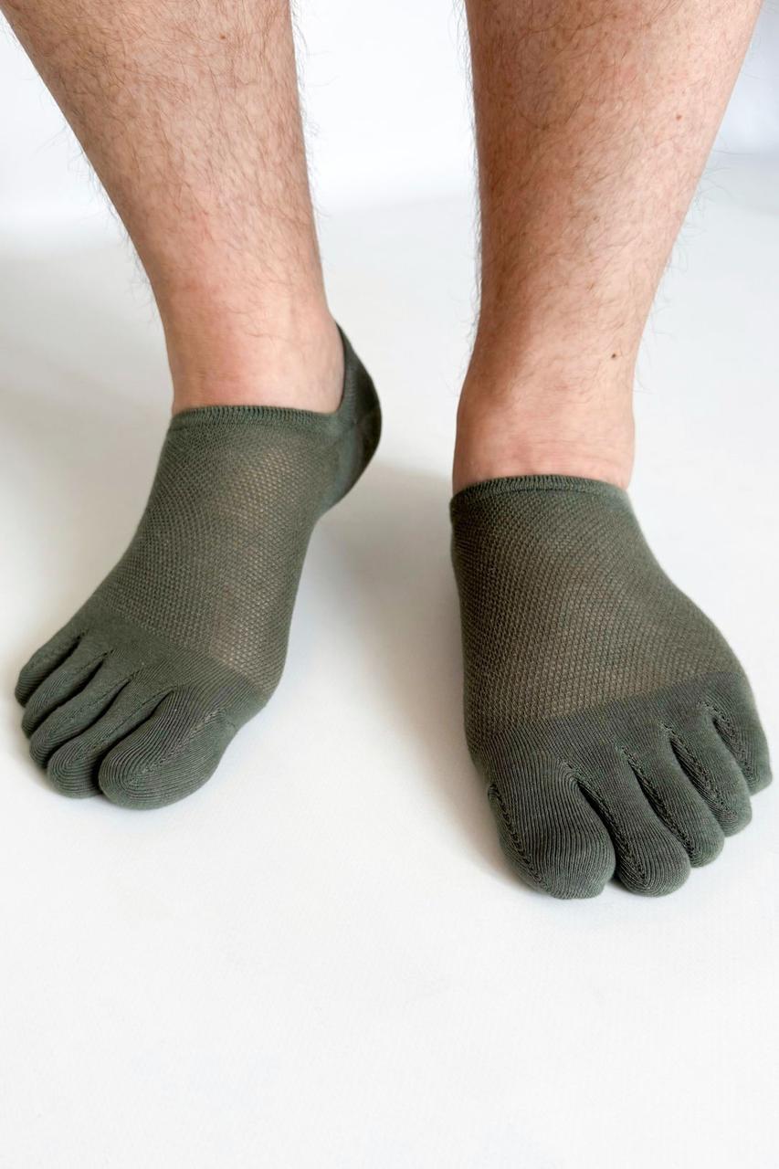 Слідки з пальцями бавовняні Ye Beier 37-42 зелений, фото 1