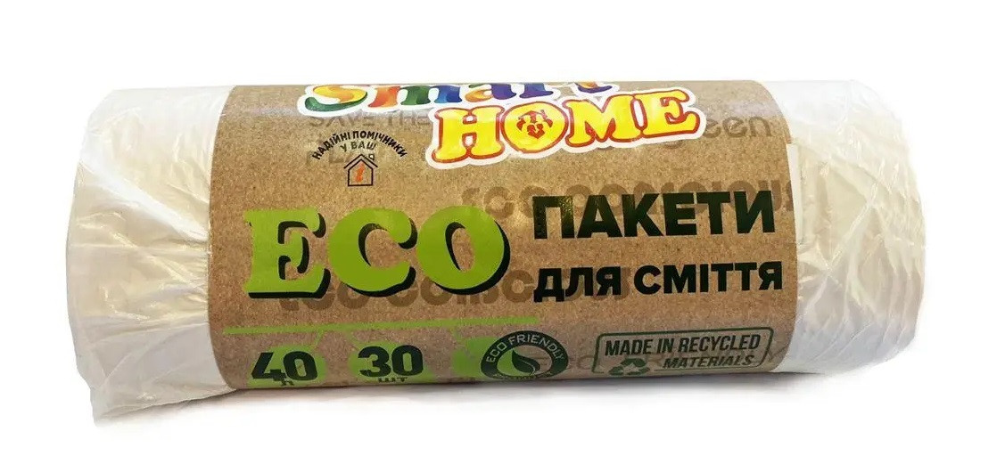 Пакети для сміття Smart Home ECO 40л 30шт, фото 1