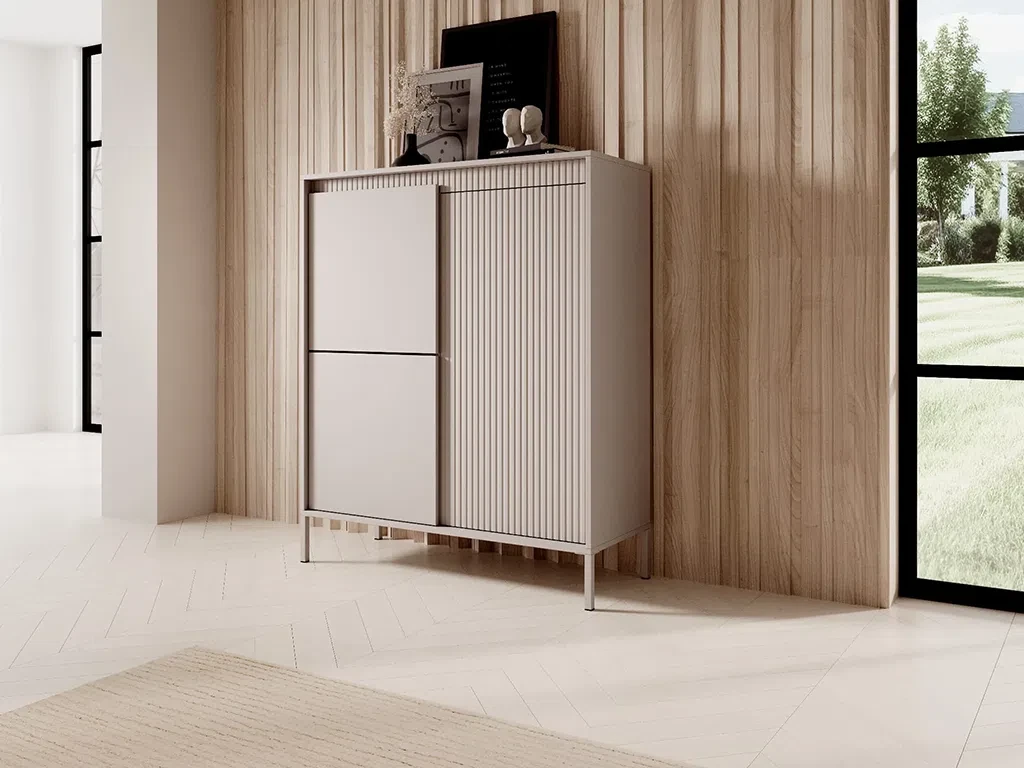 Високий комод Senso A 104 3D, бежевий, фото 1