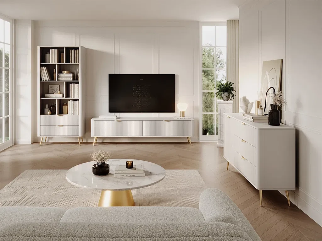 Набір меблів для вітальні Lante II, пісочний бежевий / золотий, фото 1