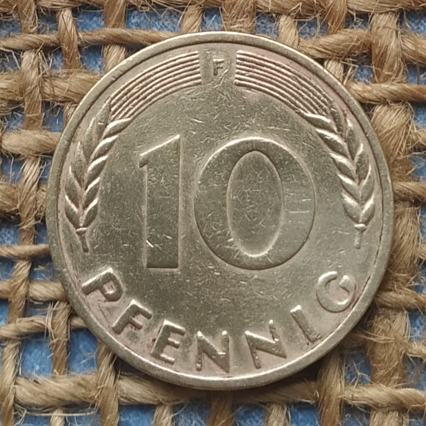 10 пфенiгiв 1950 року. (F) Нiмеччина - ФРН, фото 1