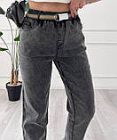 Джинси мом з поясом, фото 7