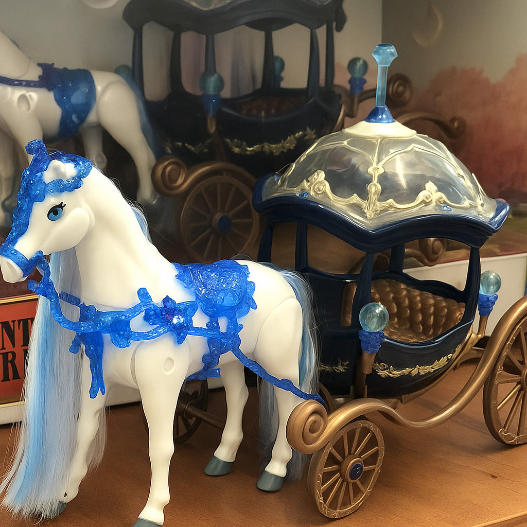 Лялькова карета 40см (зі звуковими ефектами) для ляльок з конем, фото 1