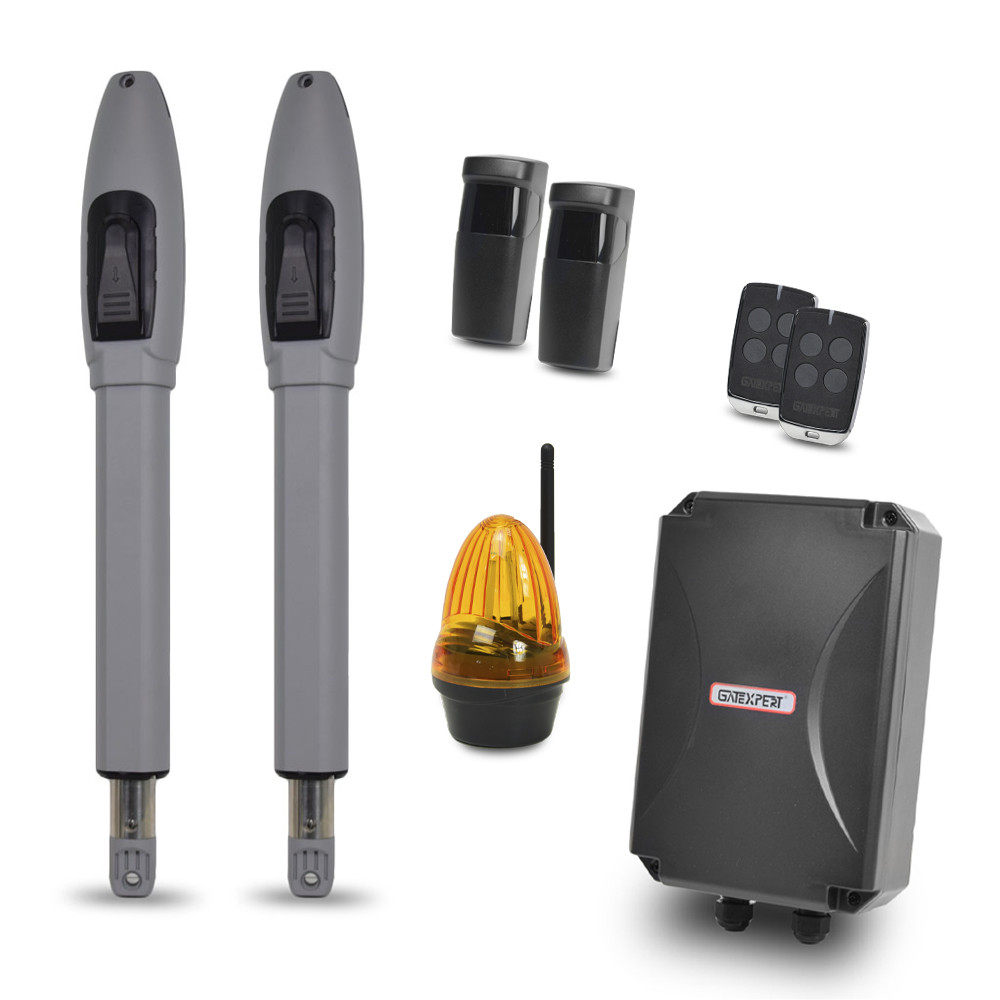 Комплект автоматики для розпашних воріт GATEXPERT SW300DC + Лампа сигнальна GATEXPERT YS433 + Фотоелементи, фото 1