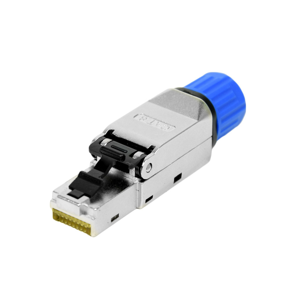 Професійний промисловий конектор ATIS RG-45C Cat.8 безінструментальний, з цанговим затискачем, фото 1