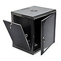 Шафа серверна SteelNet 12U 600 x 600 для мережевого обладнання (скло, чорний), фото 2