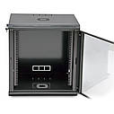 Шафа серверна SteelNet 12U 600 x 600 для мережевого обладнання (скло, чорний), фото 4