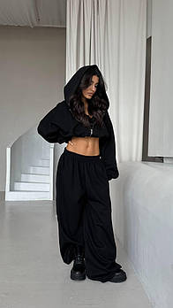 Жіночий спортивний костюм з двонитки укорочена кофта і штани